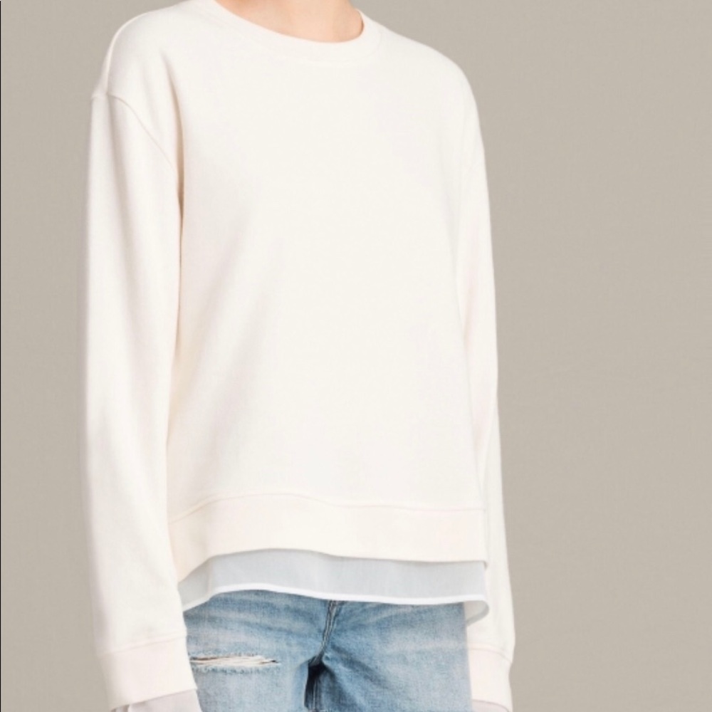 NWT! Allsaints sweatshirt with silk details.
